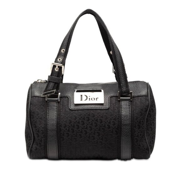 Dior Handbags - Dior Trotter Street Chic Mini Boston Bag Black Canvas Leather